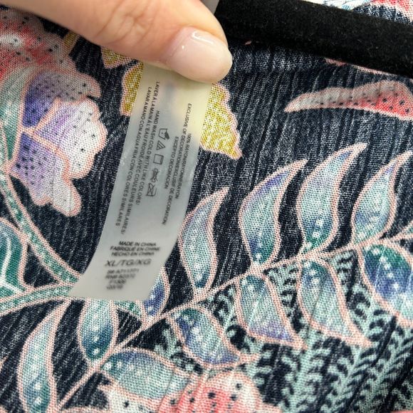 NWT RAISINS Colorful Floral Print Lace Up Front Hooded Swim Cover Up Size XL - Picture 8 of 8